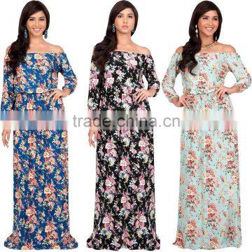 floral maxi dress long sleeve Womens Off Shoulder Summer Floral Print Cute Boho Long Sleeve Maxi long summer dresses