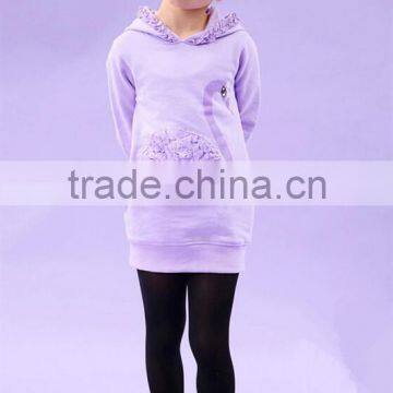 Autumn long sleeve girls hoodies jackets with beautiful swan pattern