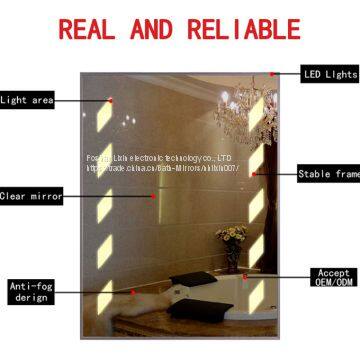 FOGLESS MIRROR WITH LED , mirror frosted by two sides