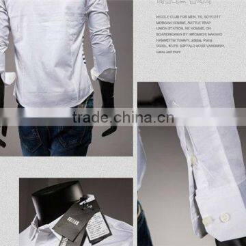 British Style Slim Fit Man Shirts Contrast Stripes Fashion Long Sleeve Mens Shirts photo-3