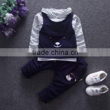 2016 Hot sale summer or autumn black baby 2pcs set , boys and girls clothes set import from china