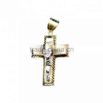 Two tone plated INRI Crucifix pendant