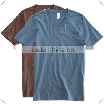 Custom high quality Canvas lightweight combed cotton Jersey V-Neck T-shirt for men wholesale made in China MaRainbow