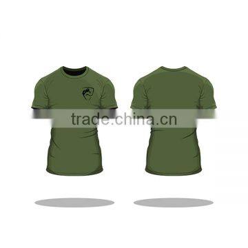 Black Custom Printed Mens Tapered Gym T Shirt Olive Fitted Short Sleeve T Shirt OEM Fitness T Shirt Gym Wear Wholesale