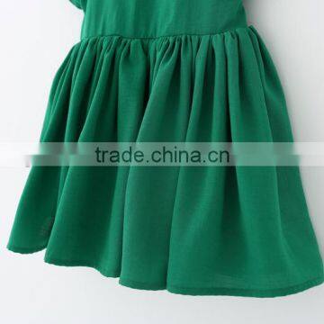 Boutique Children Clothing Green Ruffle Dress Girl Princess Dresses Wholesale photo-4