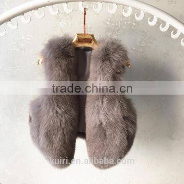 2016 Full Genuine Leather Real Fox Fur Coat Female Short Design Fox Fur Vest Slim Waistcoat Women Fur photo-6