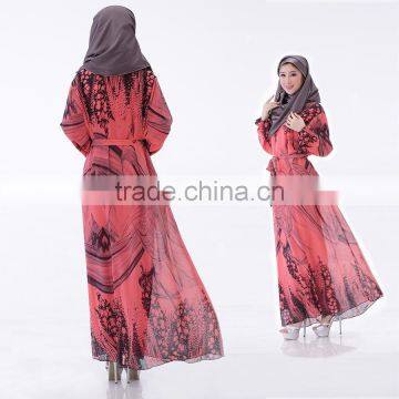 Latest Design Thailand Indonesia Women Dress Muslim Dress Long Sleeve Dress photo-4