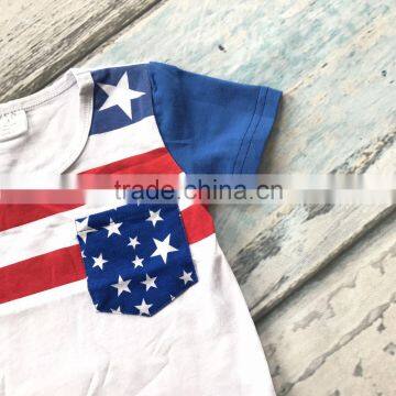 Baby Boy Shorts Sets Boutique Outfits Cute Cotton July 4th Top Shirts Raglans Summer Clothes Striped Star Kids Wear photo-3