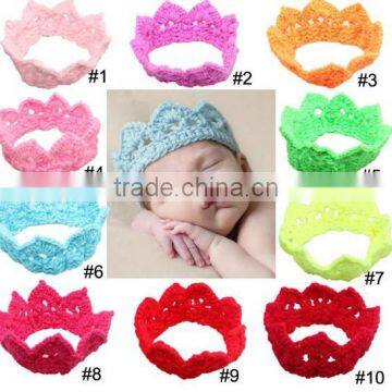 Crown Design Baby Crochet Headband, Knitting Crown Baby Headband