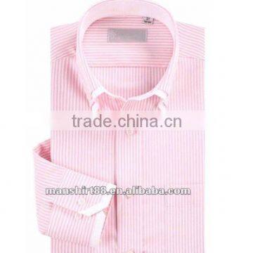 Exclusive Style Yarn Dyed Blue Stripes 100% Natural Cotton Men's Dress Shirt With Double Collar&Cuff photo-4