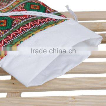 Promotional Multicolor Lace Rhombus Pattern Christmas Jute Jewelry Drawstring Bags photo-2