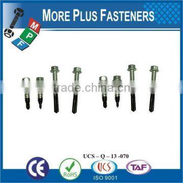 Taiwan #12-14 x 3/4" Hex Unslotted Hex Washer Head Epoxy #3 410 Stainless Steel Bonded Sealing Washer Self-Drilling Screw