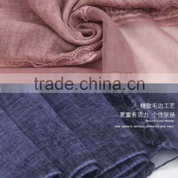 New Fashion Classic Plain Dyed TR Viscose Thin Leaf Silk Lace Trim Ribbon Hijab Scarf for Custom photo-4
