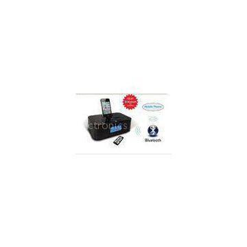 dual alarm clock radio stereo bluetooth speaker with iphone dock station