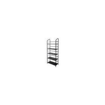 Powder Coating Chrome Plated Metal Frame Bookshelf Black For Library