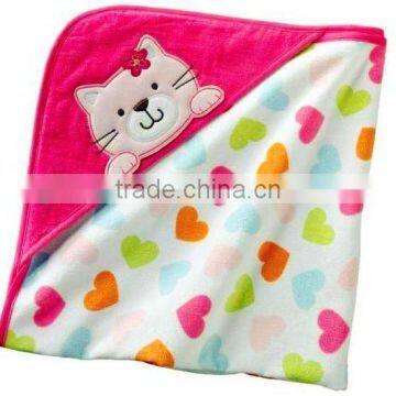 100%cotton children velour printed hooded towel