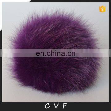 Purple color hand made fox fur ball/bobble fur accessory fashion