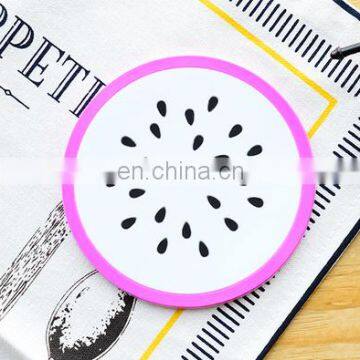 wholesale fruits design PVC glass coasters;fruits element/design cup mat