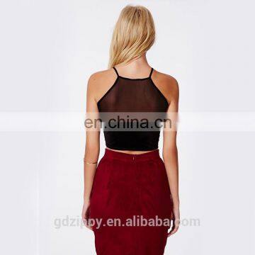 Triada Black Round Neck Net Lace Bralet Top photo-2