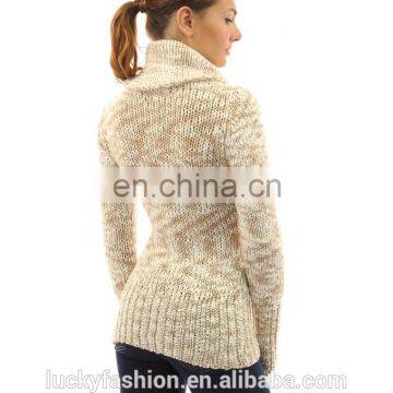 2016 BAIYIMO Women's Open Stitch Cowl Neck Long Sleeve Sweater photo-3