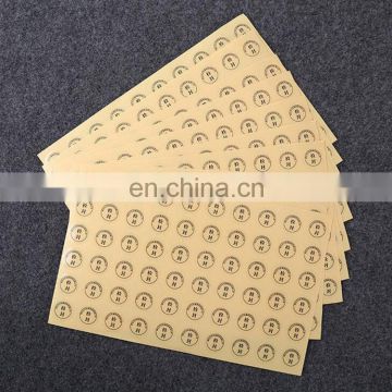 customized transparent kraft paper color printing logo self adhesive stickers,Check seal logo printing label