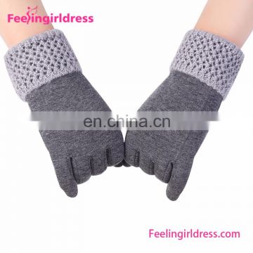 Black Grey Red Personalized Winter Warm Gloves For Touch Screen