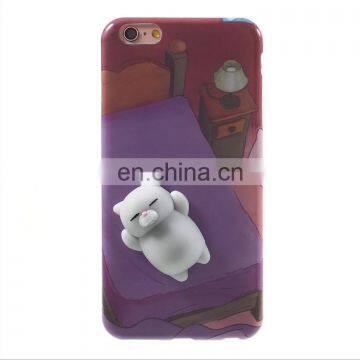 Squishy Bear phone Case, 3D Cute Soft Silicone Poke Squishy Phone Back Cover