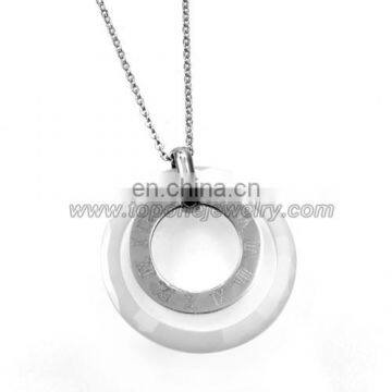 Fashion elegant jewelry roman numerals ceramic neckless pendant