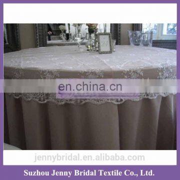 TC002R2C white wedding lace round table cloth