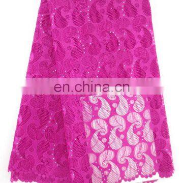 Fashion Wedding Lace With StoneFushia Guipure LaceWholesale Chemical Lace photo-2
