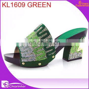 Royal Blue Italian Ladies Shoes African Slipper Ladies Paty Shoes High Heel Slipper photo-4