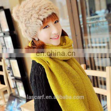 Young Lady's Scarf Winter 100%acrylic Shawl Warm Yellow photo-2