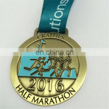 High Quality Custom Design Embossed Logo Zinc Alloy Gold Sports Medal