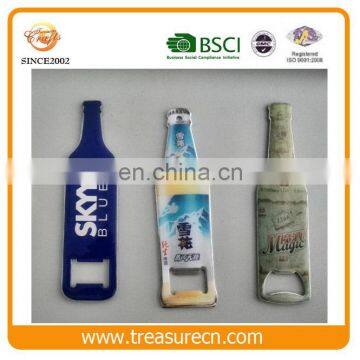 Iron Stamped Beer Shaped CMYK Printing Epoxy Dome Bottle Opener