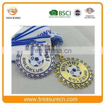 Factory Customzied Sports Award Enamel Metal Medallion With Ribbon