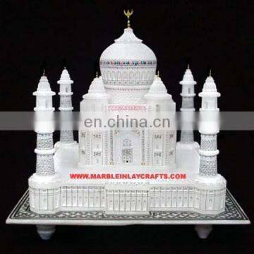 Marble Taj Mahal Replica Miniature Hand Carved Decorative Taj Mahal Model