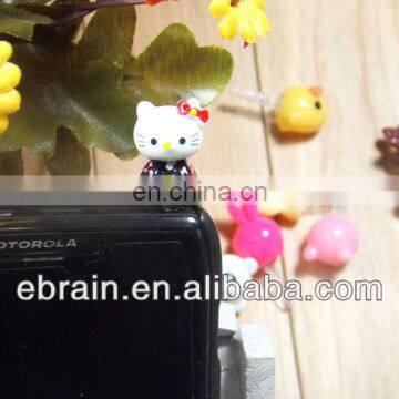 hello kitty earphone plug,Fashion earphone Dust Plug ,promotional cartoon earphone plug