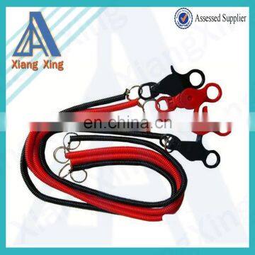 Lobster claw coil elastic bungee cord with ends and lock