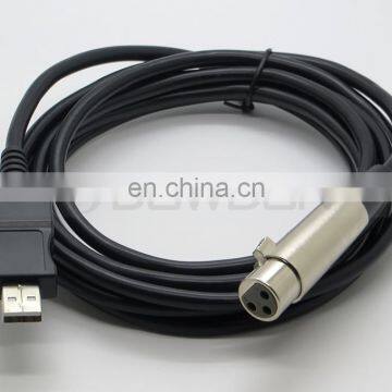 XLR Female to USB Male Microphone Mic Link Cable 3M 10FT photo-3