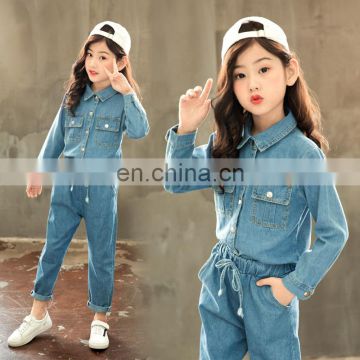 New Girls Boutique Outfits Teen Girls Clothes Children's Clothing Suits Top Demin Pants Suit 2pcs Teenager Clothing Set