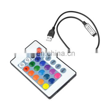 5V-24V  USB 24 Key IR Remote Controller For RGB LED Strip Light TV Back Lighting