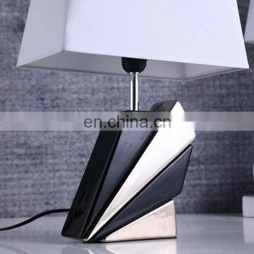 Unique Geometry Shape Hotel Modern Porcelain Bedside Lamps for Home Decor photo-4