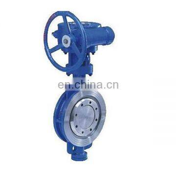 PN10 WCB body Triple eccentric hard seal worm gear driven butterfly valve