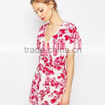 Ruffle Wrap Playsuit Women Jumpsuit/custom Jumpsuit/ Women Clothes