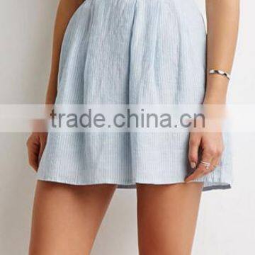 Wholesale Stripe Smoke Plait Linen A-line Skirt OEM
