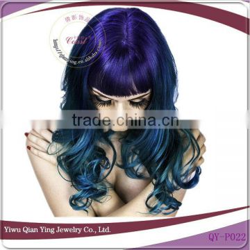 Cheap world beauty dark blue ombre celebrity wig