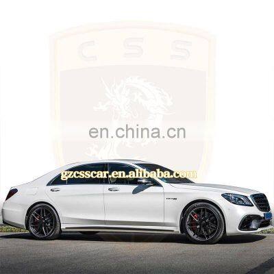 Car Accessories Auto Parts PP Material Front Bumper Rear Lip Exhaust Tips 2018 Bens S Class W222 S63 AMG Style Full Body Kit photo-5
