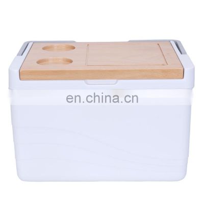 Gint   11L pu foam Food grade OEM insulated cooler box  eco friendly wholesale outdoor cooler box with wooden lid