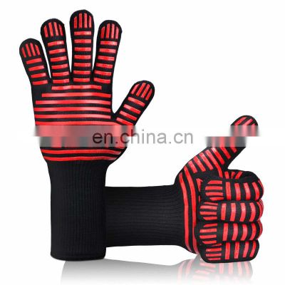 Customized Barbecue Oven Glove Handschuh Grillhandschuhe OEM 932F Extreme Heat Resistant Gloves BBQ Grill Gloves