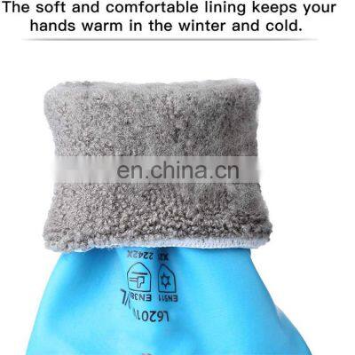 Waterproof Thermal Winter Work Gloves Double Coated Nylon Reinforced Insulated Gloves With Acrylic Terry Brushed for Man